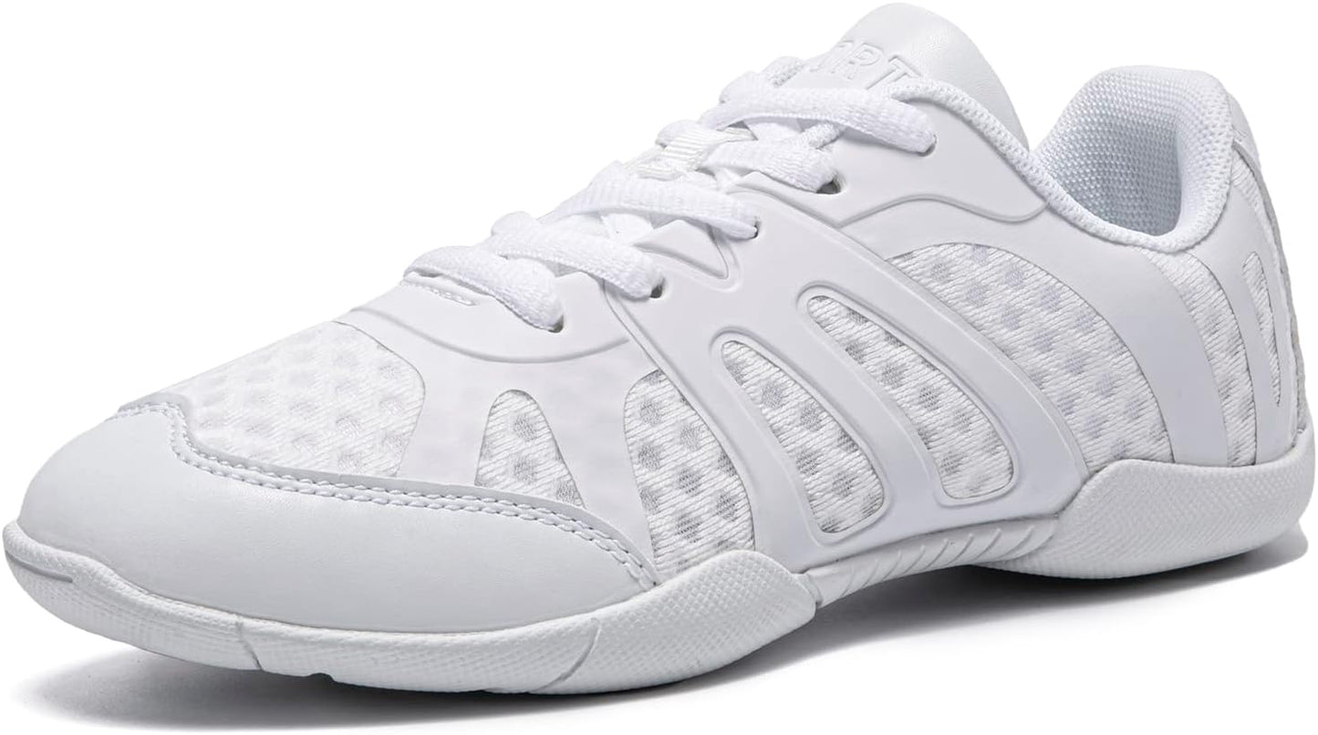 white Cheer Shoes for Womens Cheerleading shoes Girls Youth White Competition Cheerleading Gear Dance Shoe Sports Tennis Training Athletic Flats Breathable Soft comfortable kids cheer sneaker size