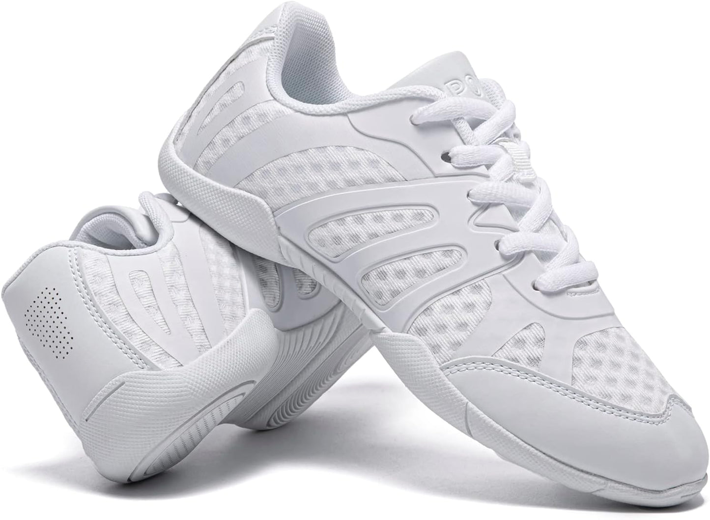 white Cheer Shoes for Womens Cheerleading shoes Girls Youth White Competition Cheerleading Gear Dance Shoe Sports Tennis Training Athletic Flats Breathable Soft comfortable kids cheer sneaker size