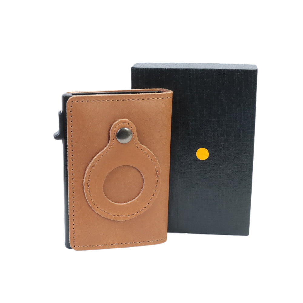 Pop-up leather anti-theft wallet