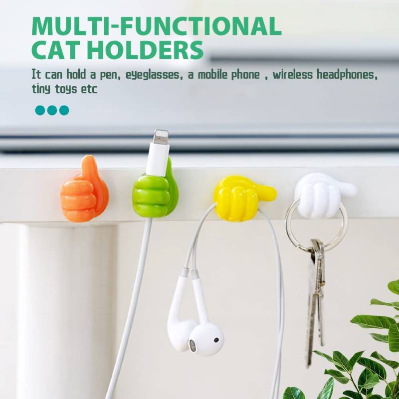 pipicars 10Pcs Key Hook Silicone Thumb Holder Wall