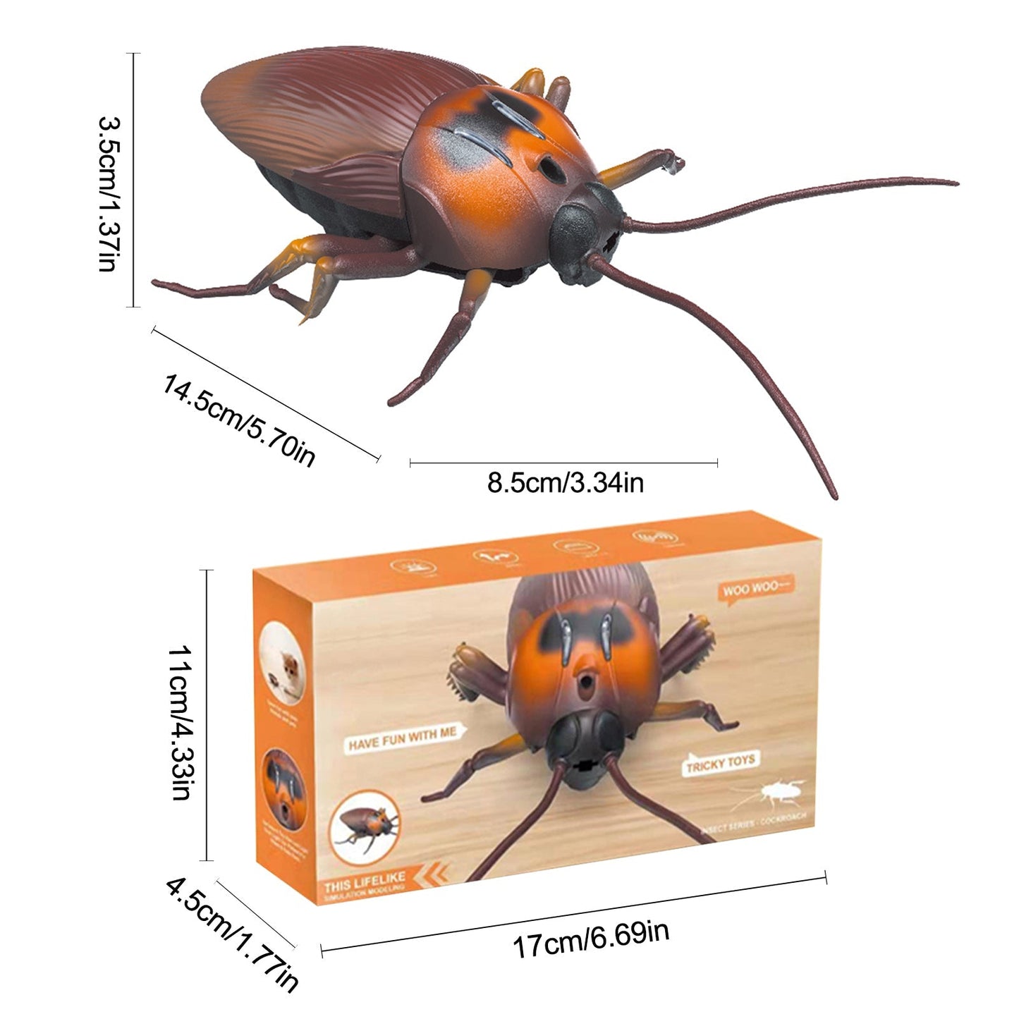 pipicars Cockroach Electronic Pet Realistic Cockroach Prank Model