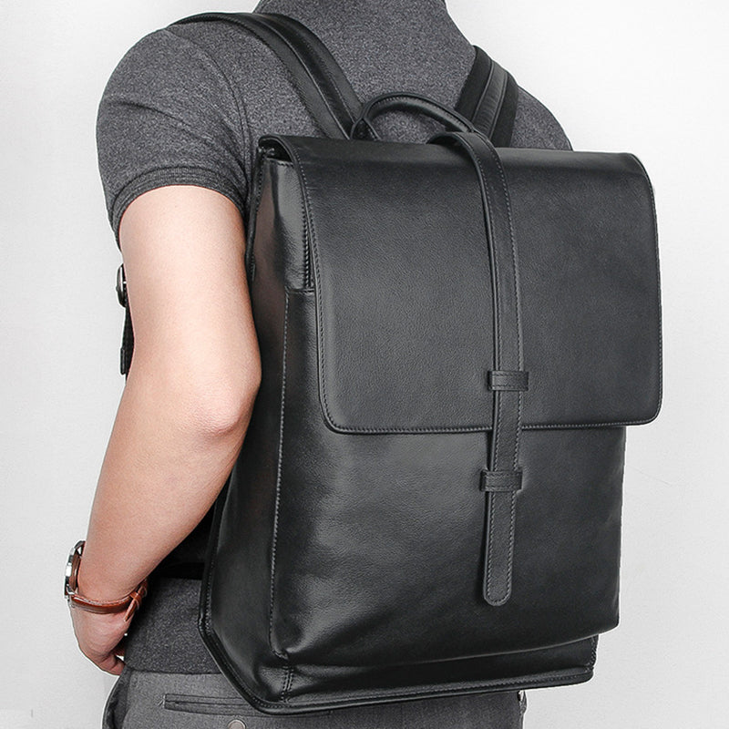 New men's business leather backpack