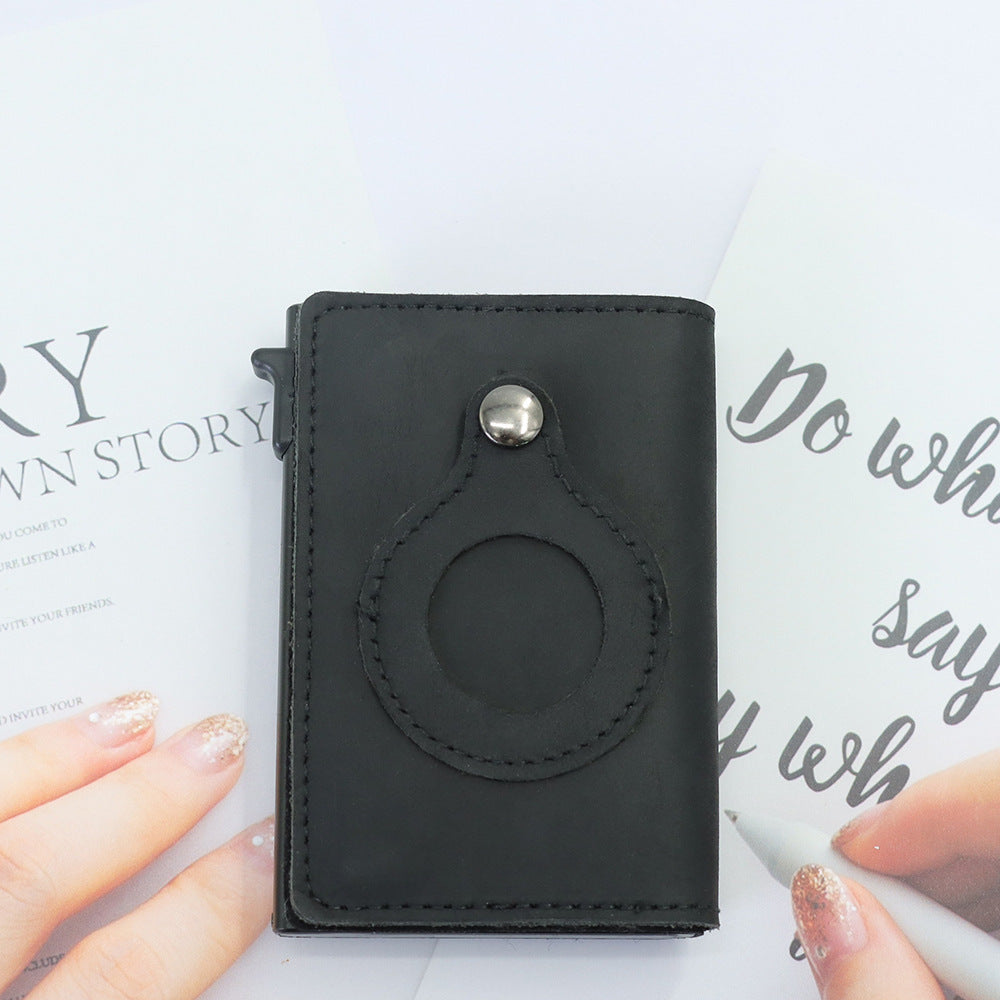 Pop-up leather anti-theft wallet