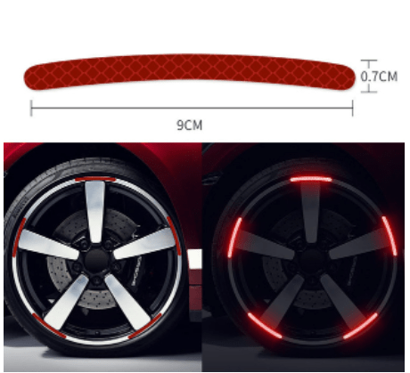 pipicars store 20pcs Car Wheel Hub Reflective Sticker Tire Rim Reflective Strips Luminous
