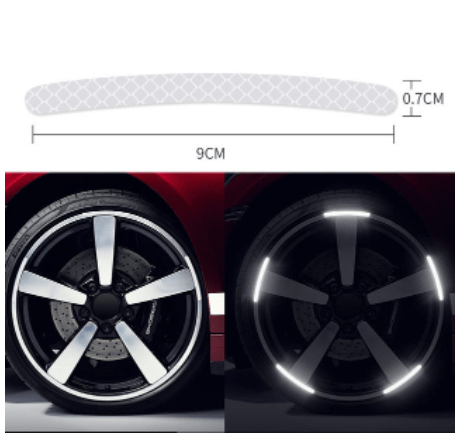pipicars store 20pcs Car Wheel Hub Reflective Sticker Tire Rim Reflective Strips Luminous
