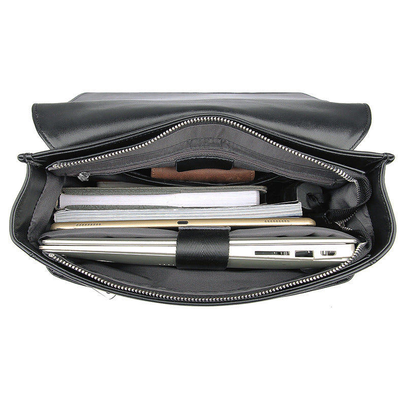 New men's business leather backpack
