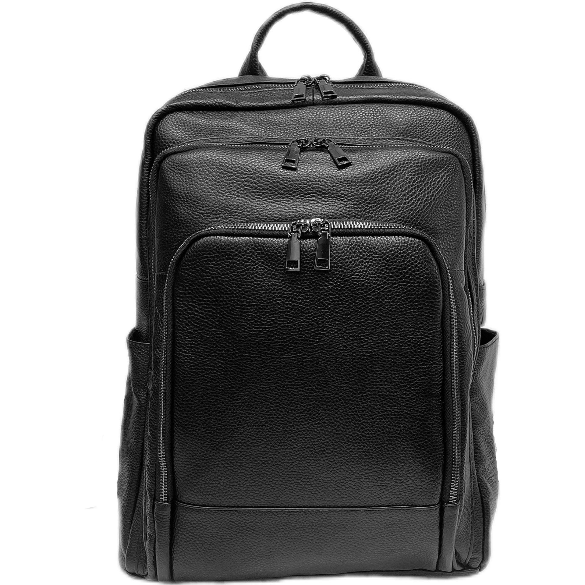 Genuine leather large capacity leisure backpack