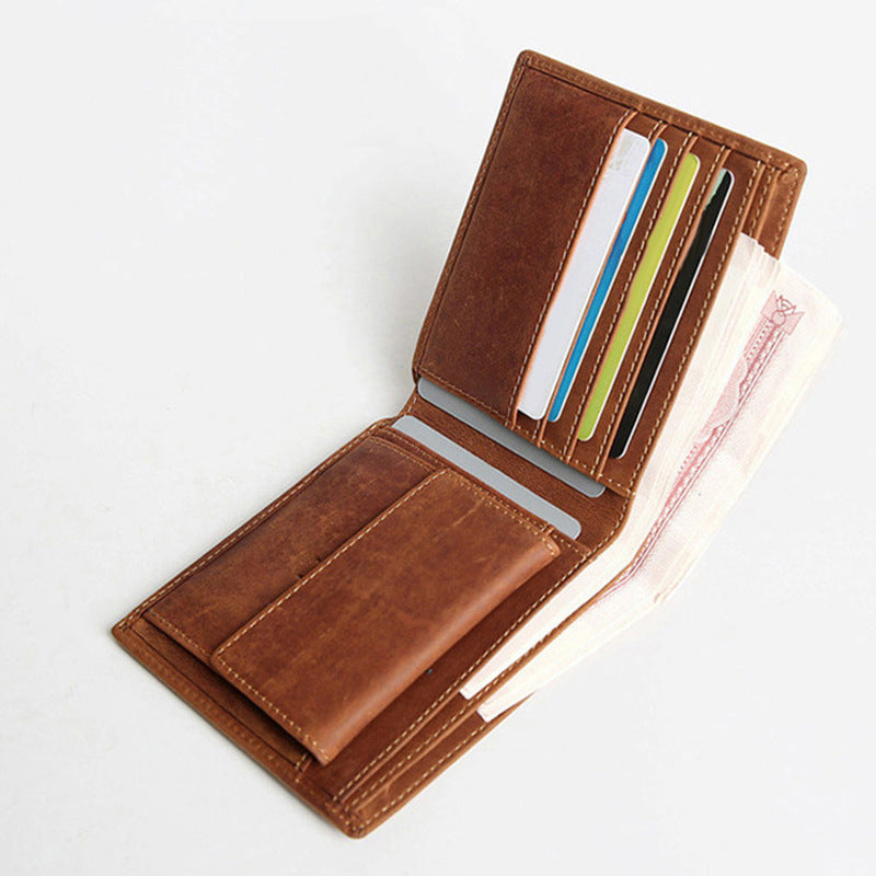 Vintage genuine leather minimalist wallet bag