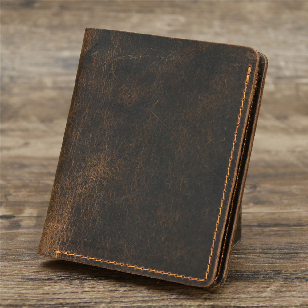 Simple retro leather wallet bag