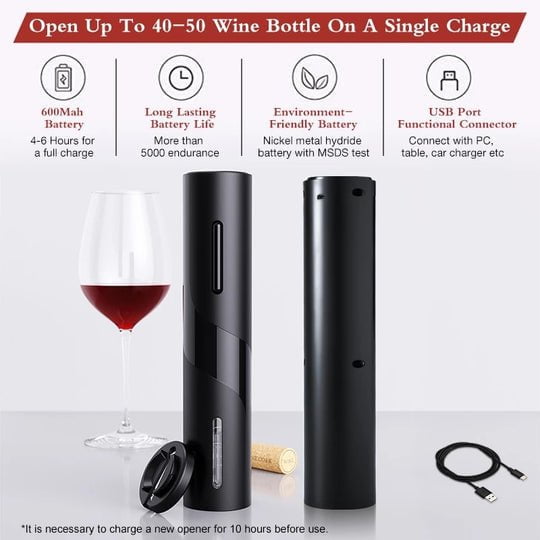 pipicars Electric Wine Opener Rechargeablewith USB Charging Cable Suit