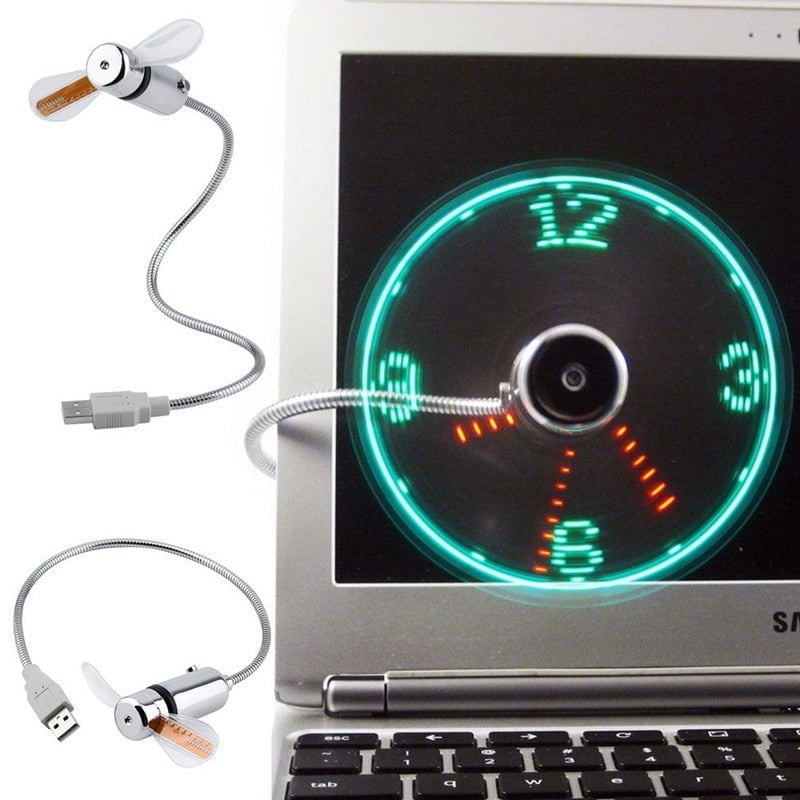 pipicars LED Clock USB Fan Portable Gadgets