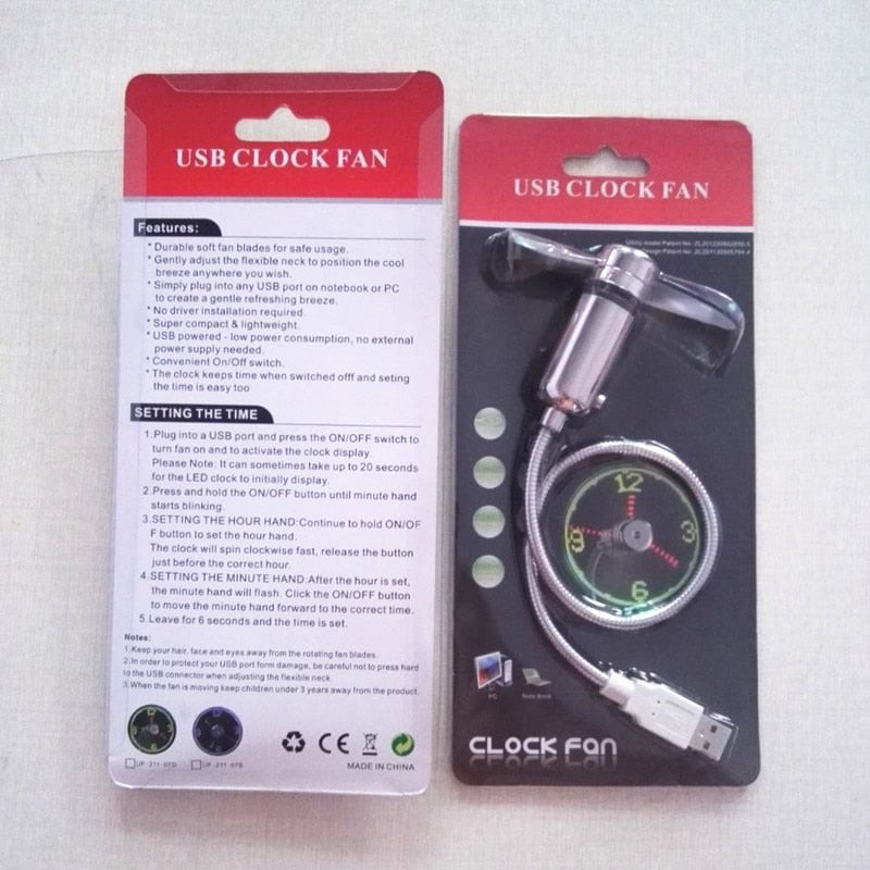 pipicars LED Clock USB Fan Portable Gadgets