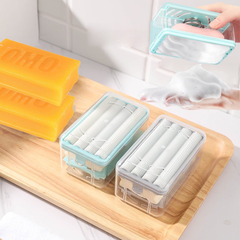 pipicars (3PCS)  Multifunctional Laundry Soap Dish Rub-free Soap Box