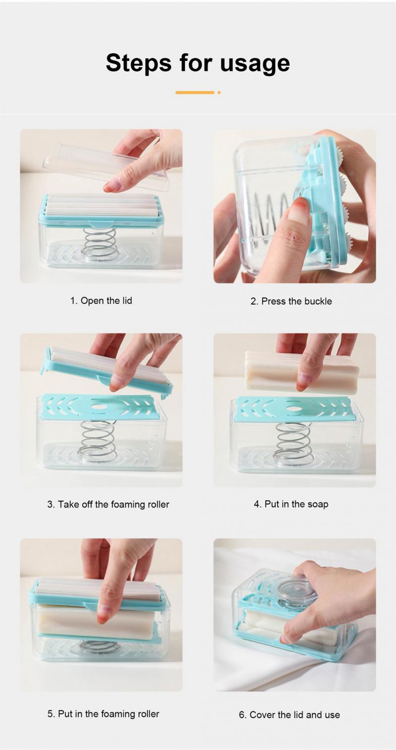 pipicars (3PCS)  Multifunctional Laundry Soap Dish Rub-free Soap Box
