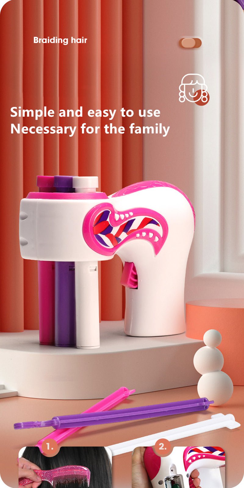 pipicars Electric Girl Automatic Hair Braider Hair Weave Machine