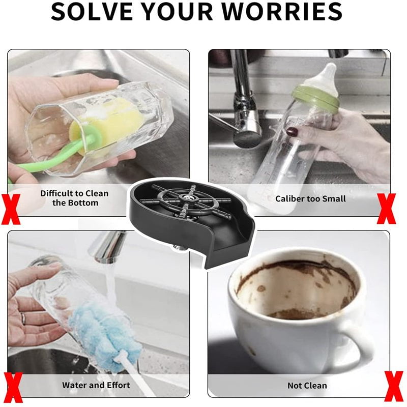 pipicars High Pressure Automatic Glass Cup Washer Bar Cup Cleaner
