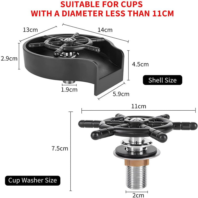 pipicars High Pressure Automatic Glass Cup Washer Bar Cup Cleaner