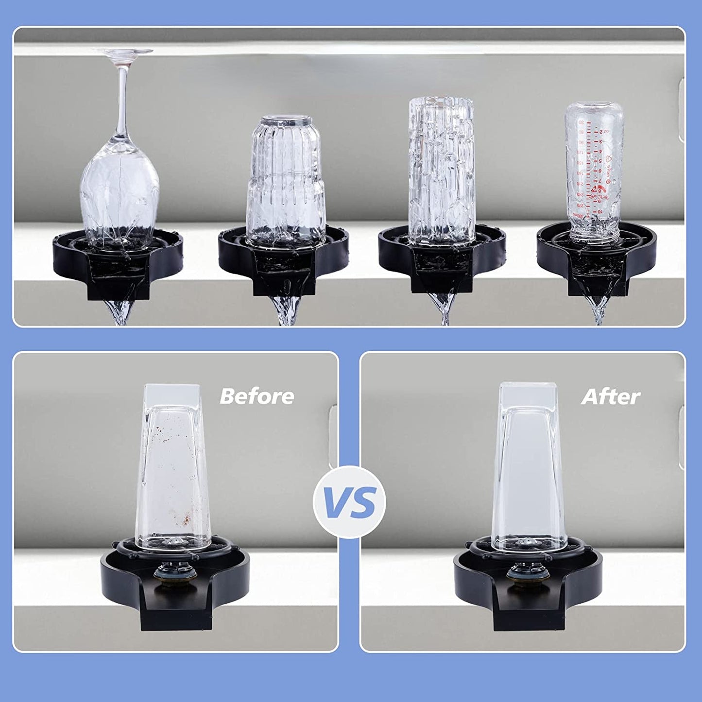 pipicars High Pressure Automatic Glass Cup Washer Bar Cup Cleaner