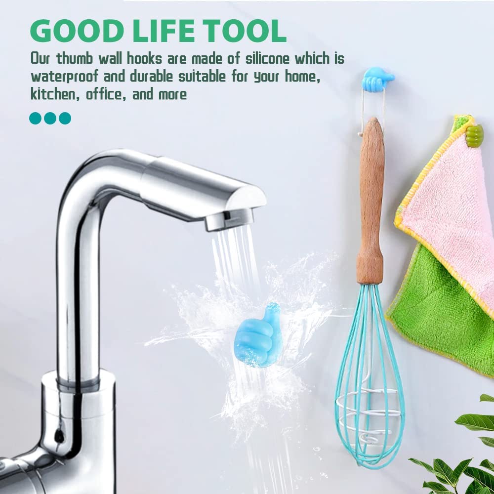 pipicars 10Pcs Key Hook Silicone Thumb Holder Wall