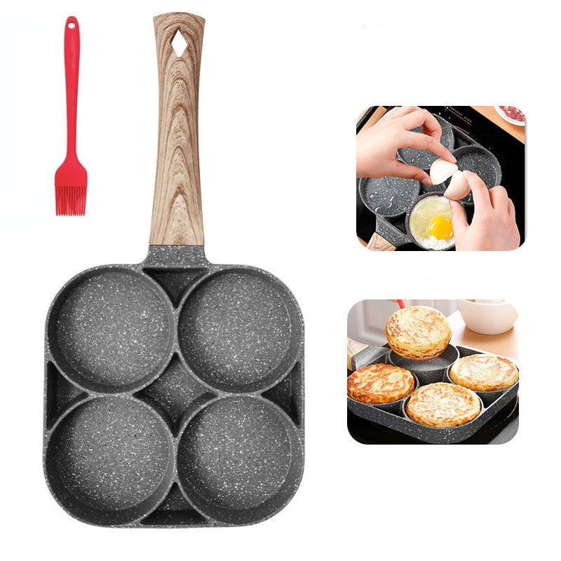 pipicars 2/4 Hole Frying Pot Pan Thickened Omelet Pan Non-stick Egg Pancake