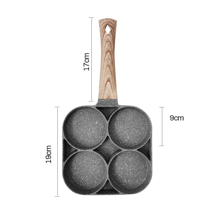 pipicars 2/4 Hole Frying Pot Pan Thickened Omelet Pan Non-stick Egg Pancake