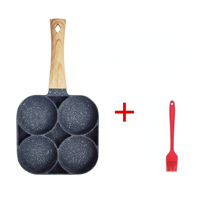 pipicars 2/4 Hole Frying Pot Pan Thickened Omelet Pan Non-stick Egg Pancake