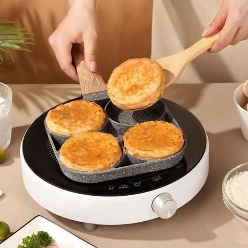 pipicars 2/4 Hole Frying Pot Pan Thickened Omelet Pan Non-stick Egg Pancake