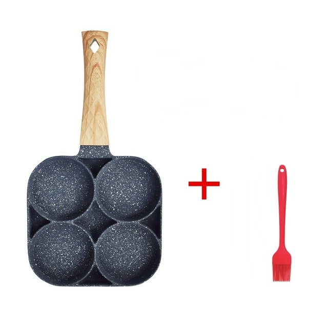 pipicars 2/4 Hole Frying Pot Pan Thickened Omelet Pan Non-stick Egg Pancake