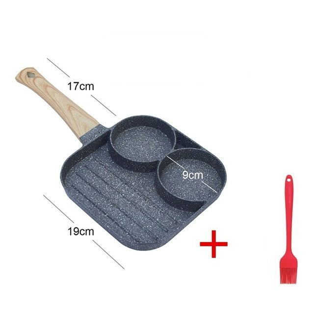 pipicars 2/4 Hole Frying Pot Pan Thickened Omelet Pan Non-stick Egg Pancake