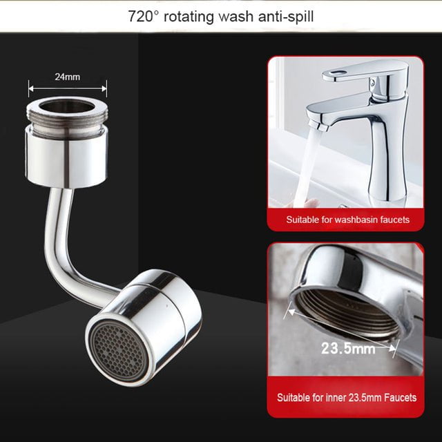 pipicars Faucet Extender Universal 1080° Rotation Splash Aerator Filter