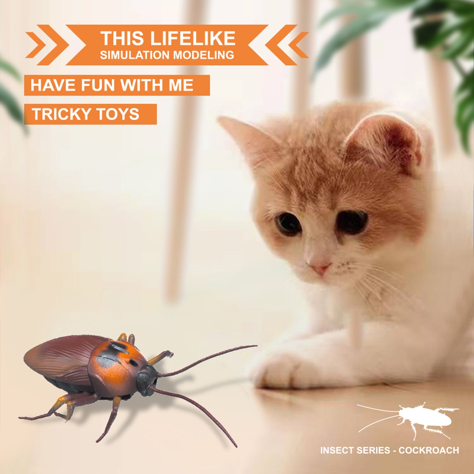 pipicars Cockroach Electronic Pet Realistic Cockroach Prank Model